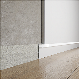 Ukryta listwa przypodłogowa z kanałem LED ASP-410 - naturalne (mill finish), 2600мм mm