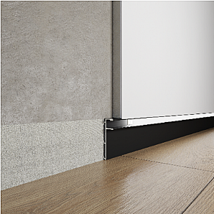 Ukryta listwa przypodłogowa z kanałem LED ASP-410 - naturalne (mill finish), 2600мм mm