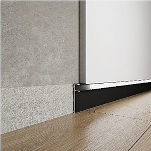 Ukryta listwa przypodłogowa z kanałem LED ASP-410 - naturalne (mill finish), 2600мм mm