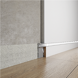 Ukryta listwa przypodłogowa z kanałem LED ASP-410 - naturalne (mill finish), 2600мм mm
