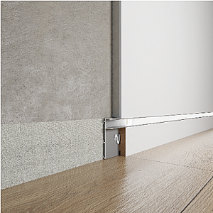 Ukryta listwa przypodłogowa z kanałem LED ASP-410 - naturalne (mill finish), 2600мм mm