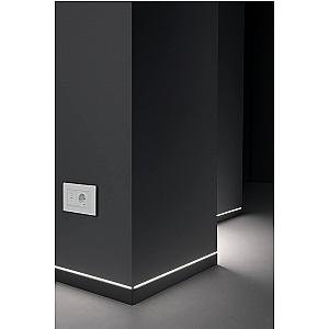 Ukryta listwa przypodłogowa z kanałem LED ASP-410 - naturalne (mill finish), 2600мм mm