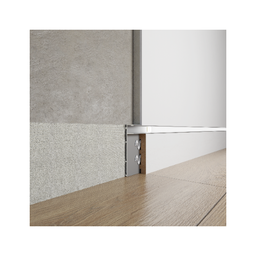 Ukryta listwa przypodłogowa z kanałem LED ASP-610 - naturalne (mill finish), 2600 mm