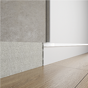 Ukryta listwa przypodłogowa z kanałem LED ASP-610 - naturalne (mill finish), 2600 mm