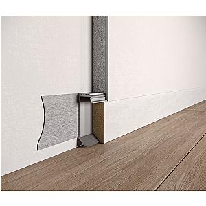 Ukryta listwa przypodłogowa z kanałem LED ASPL-35 - srebrny anodowany, 2500 mm