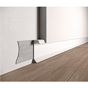 Ukryta listwa przypodłogowa z kanałem LED ASPL-35 - srebrny anodowany, 2500 mm