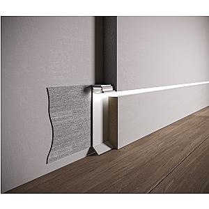 Ukryta listwa przypodłogowa z kanałem LED ASPL-60 - naturalne (mill finish), 2600 mm