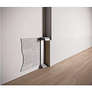 Ukryta listwa przypodłogowa z kanałem LED ASPL-60 - naturalne (mill finish), 2600 mm