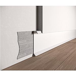Ukryta listwa przypodłogowa z kanałem LED ASPL-60 - naturalne (mill finish), 2600 mm