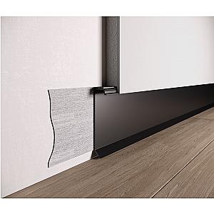 Ukryta listwa przypodłogowa z kanałem LED ASPL-60 - srebrny anodowany, 2500 mm