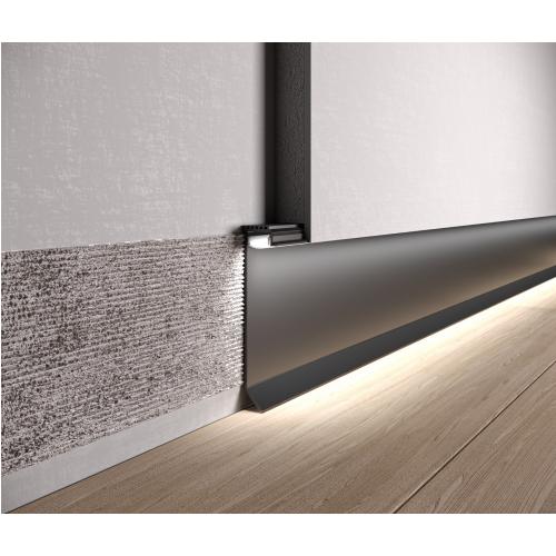 Ukryta listwa przypodłogowa z kanałem LED ASPL-60 - lakier RAL na zamówienie, 2600 mm