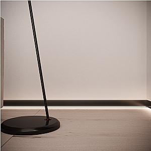 Ukryta listwa przypodłogowa z kanałem LED ASPL-60 - lakier RAL na zamówienie, 2600 mm