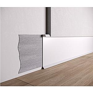 Ukryta listwa przypodłogowa z kanałem LED ASPL-100 - naturalne (mill finish), 2600 mm