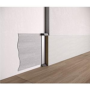 Ukryta listwa przypodłogowa z kanałem LED ASPL-100 - srebrny anodowany, 2500 mm