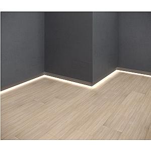 Ukryta listwa przypodłogowa z kanałem LED ASPL-130 - naturalne (mill finish), 2600 mm