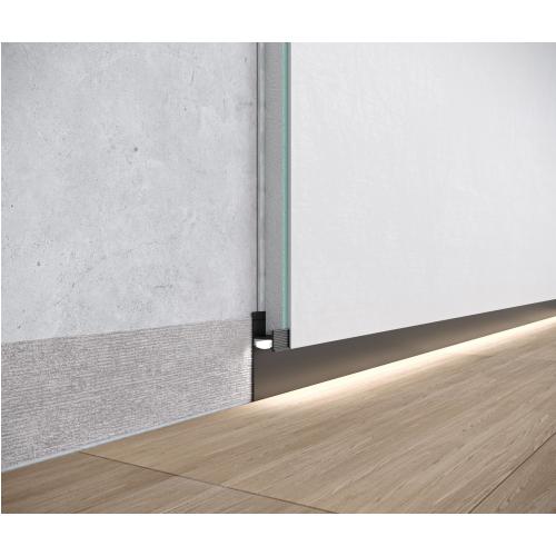 Ukryta listwa przypodłogowa z kanałem LED ASPL-130 - czarny / biały, 2600 mm