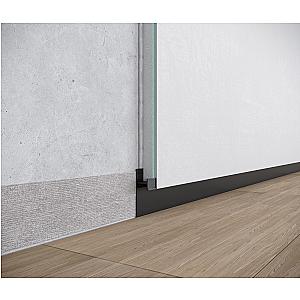 Ukryta listwa przypodłogowa z kanałem LED ASPL-130 - czarny / biały, 2600 mm