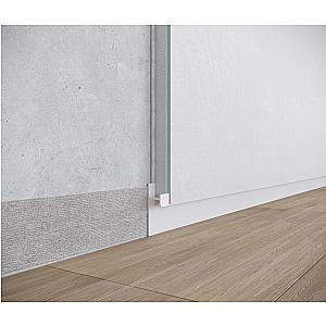 Ukryta listwa przypodłogowa z kanałem LED ASPL-130 - czarny / biały, 2600 mm