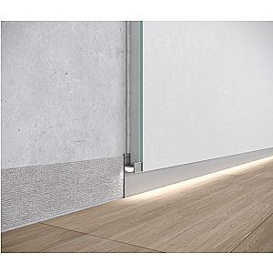 Ukryta listwa przypodłogowa z kanałem LED ASPL-130 - czarny / biały, 2600 mm