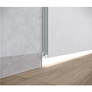 Ukryta listwa przypodłogowa z kanałem LED ASPL-130 - lakier RAL na zamówienie, 2600 mm