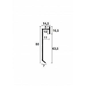 Ukryta listwa przypodłogowa ASP-905 - srebrny anodowany, 2600 mm