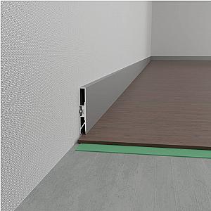 Listwa przypodłogowa prostokątna z kanałem LED PNP-608 - srebrny anodowany, 2600 mm