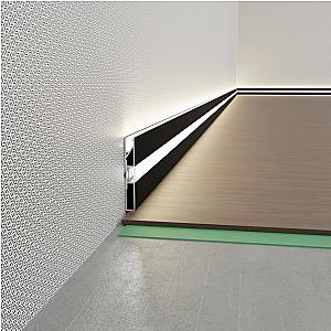 Listwa przypodłogowa prostokątna z kanałem LED PNP-608 - biały, 2600 mm