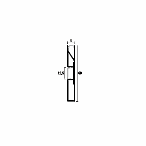 Listwa przypodłogowa prostokątna z kanałem LED PNP-608 - biały, 2600 mm