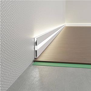 Listwa przypodłogowa prostokątna z kanałem LED PNP-608 - czarny, 2600 mm