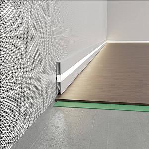 Listwa przypodłogowa prostokątna z kanałem LED PNP-608 - czarny, 2600 mm