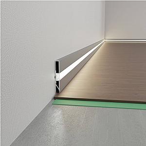 Listwa przypodłogowa prostokątna z kanałem LED PNP-608 - czarny, 2600 mm