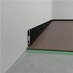 Listwa przypodłogowa prostokątna z kanałem LED PNP-608 - czarny, 2600 mm