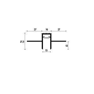 Profil cienia sufitowy z kanałem LED RST-13/12 - czarny, 2500 mm