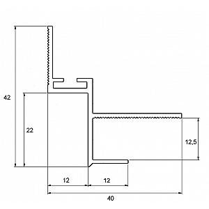 Profil cieniowy sufitowy WT-10 - 2700 mm
