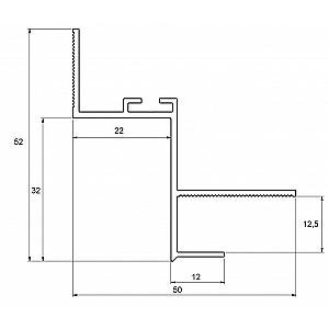 Listwy cieniowe sufitowe WT-20 2700mm