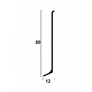 Listwa przypodłogowa aluminiowa PLINTH-80 – 2,7 m