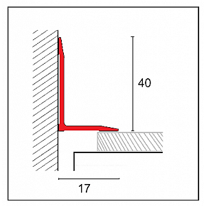 Minilistwa przypodłogowa aluminiowa L – anodowane srebro – 2,7 m WT-40
