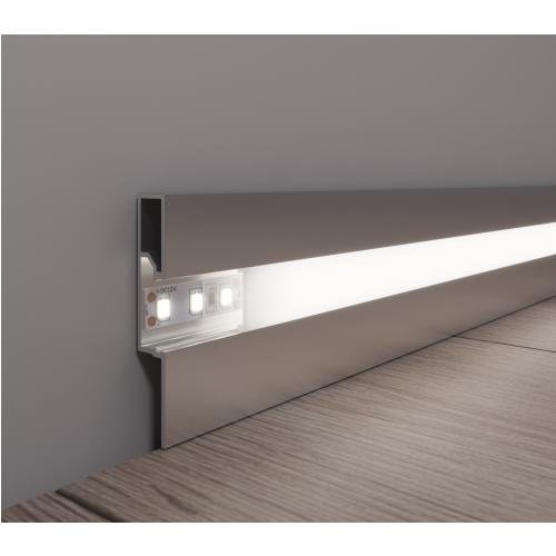 Listwa przypodłogowa aluminiowa z LED – 60 mm SPL-60  – 2,7 m
