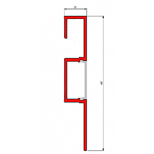 Listwa przypodłogowa aluminiowa z LED – 60 mm SPL-60  – 2,7 m