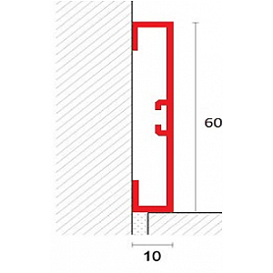 Listwa przypodłogowa aluminiowa prostokątna – 60 mm – 2,7 m SPI-60