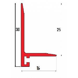 Minilistwa przypodłogowa aluminiowa TIN-16 – profil L – 2,7 m