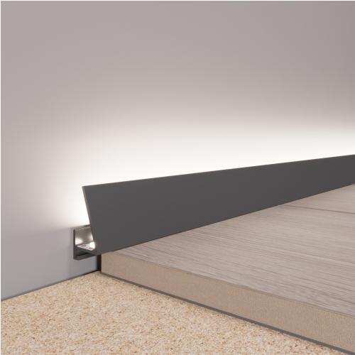 Minilistwa przypodłogowa aluminiowa z LED TIN-18LED – 2,8 m