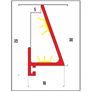 Minilistwa przypodłogowa aluminiowa z LED TIN-18LED – 2,8 m