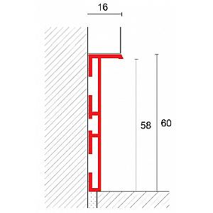 Listwa przypodłogowa podtynkowa ukryta aluminiowa – 60 mm – 2,7 m SPU-60