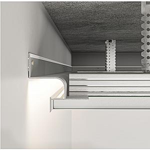 Profil cienia sufitowy z kanałem LED AST-201 - czarny, 2500 mm