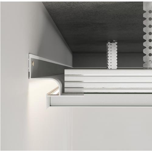 Profil cienia sufitowy z kanałem LED AST-218 - naturalne (mill finish), 2500 mm