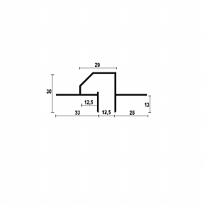 Profil cienia sufitowy z kanałem LED RST-12 - czarny, 2500 mm
