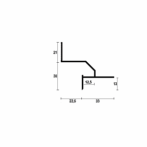 Profil cienia sufitowy z kanałem LED AST-22 - biały, 2500 mm
