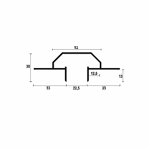 Profil cienia sufitowy z kanałem LED RST-22 - naturalne (mill finish), 2500 mm