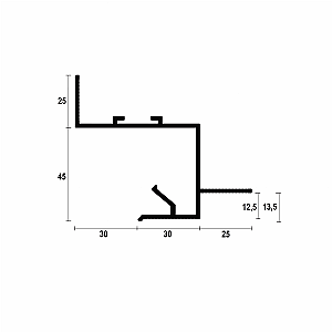 Profil cienia sufitowy z kanałem LED AST-30 - naturalne (mill finish), 2500 mm